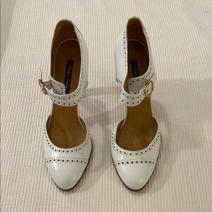 Ralph Lauren Collection White Mary Jane Heels